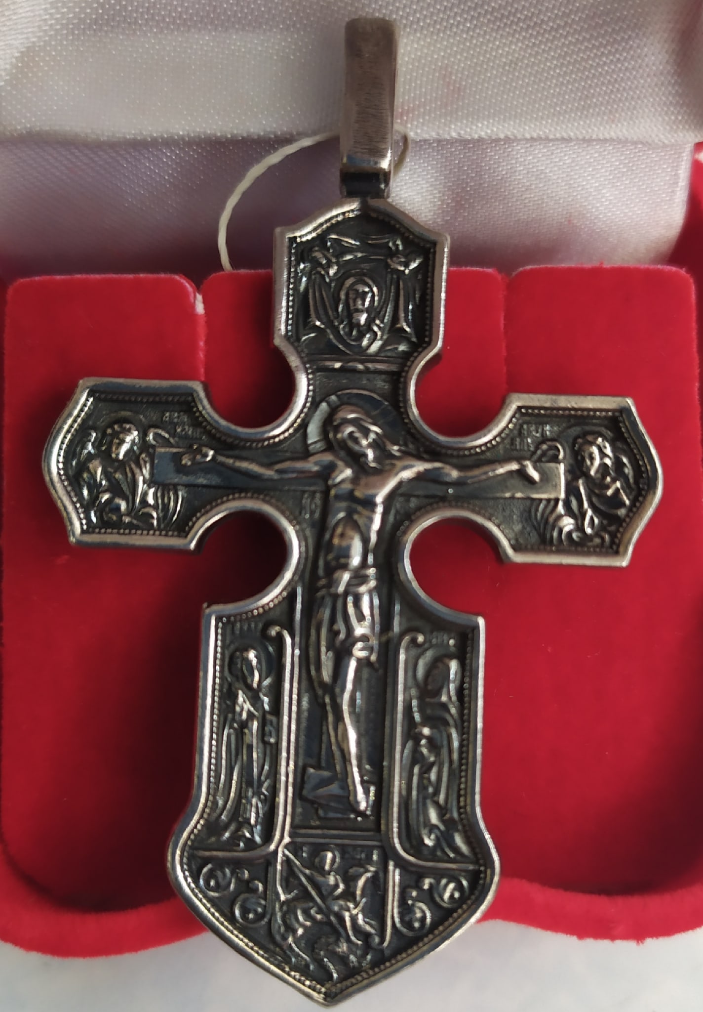 Крест нательный деревянный в серебрянном окладе АРТ-П17Д